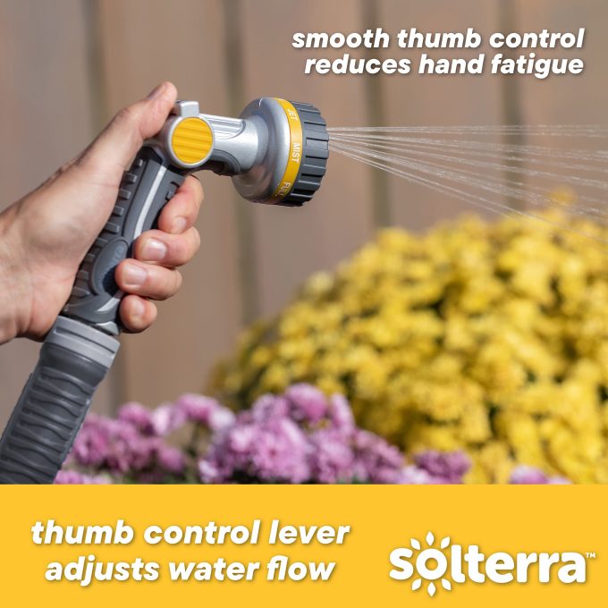 8-Pattern Garden Hose Nozzle with Thumb Control