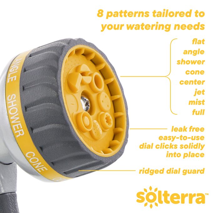 8-Pattern Garden Hose Nozzle with Front Trigger
