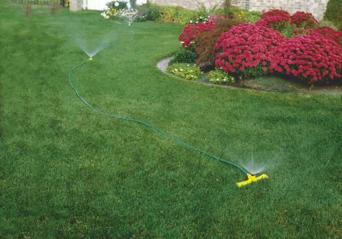 Port-A-Rain Hose Watering Sprinkler System with Fixed Nozzles