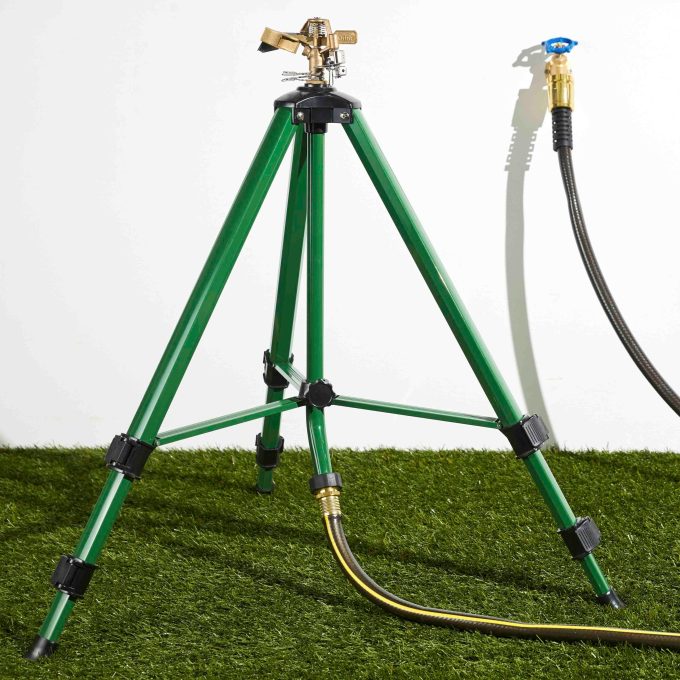 1/2 Inch Brass Impact Sprinkler on Tripod Base